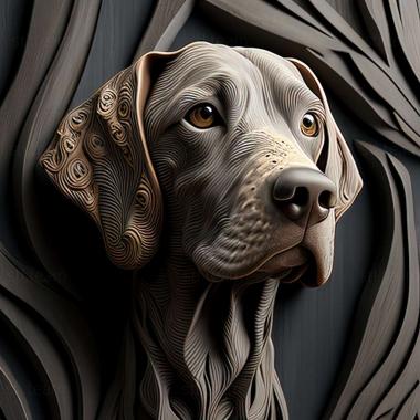 3D model Weimaraner dog (STL)